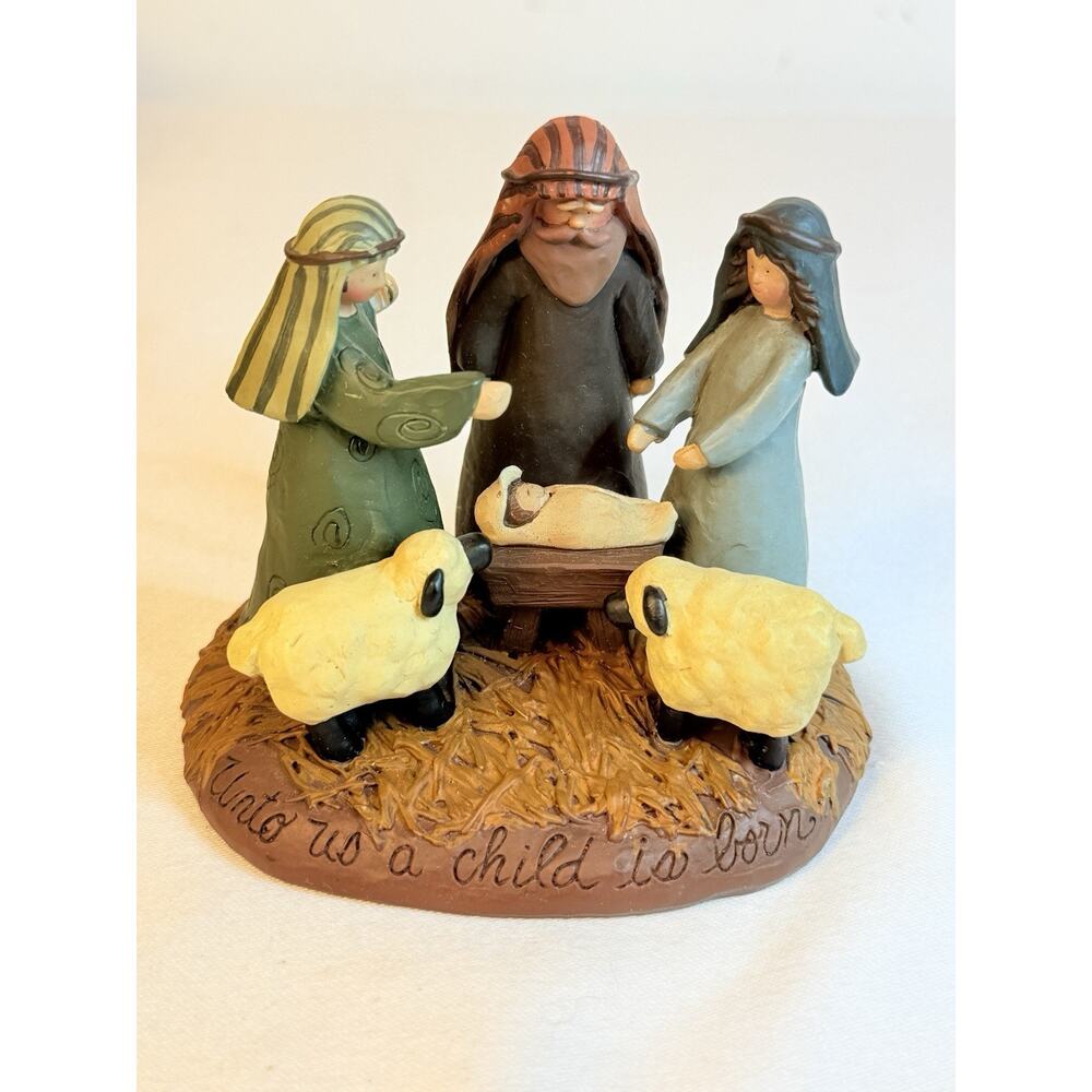 Blossom Bucket Suzi Skoglund Folk Art Nativity Scene Primitive Christmas